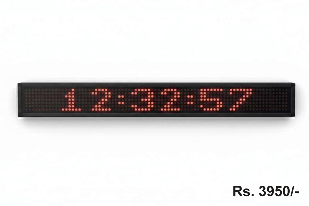 7x80 LED Dot Matrix Dual Colour Calendar Clock – Brim Clocks Chennai