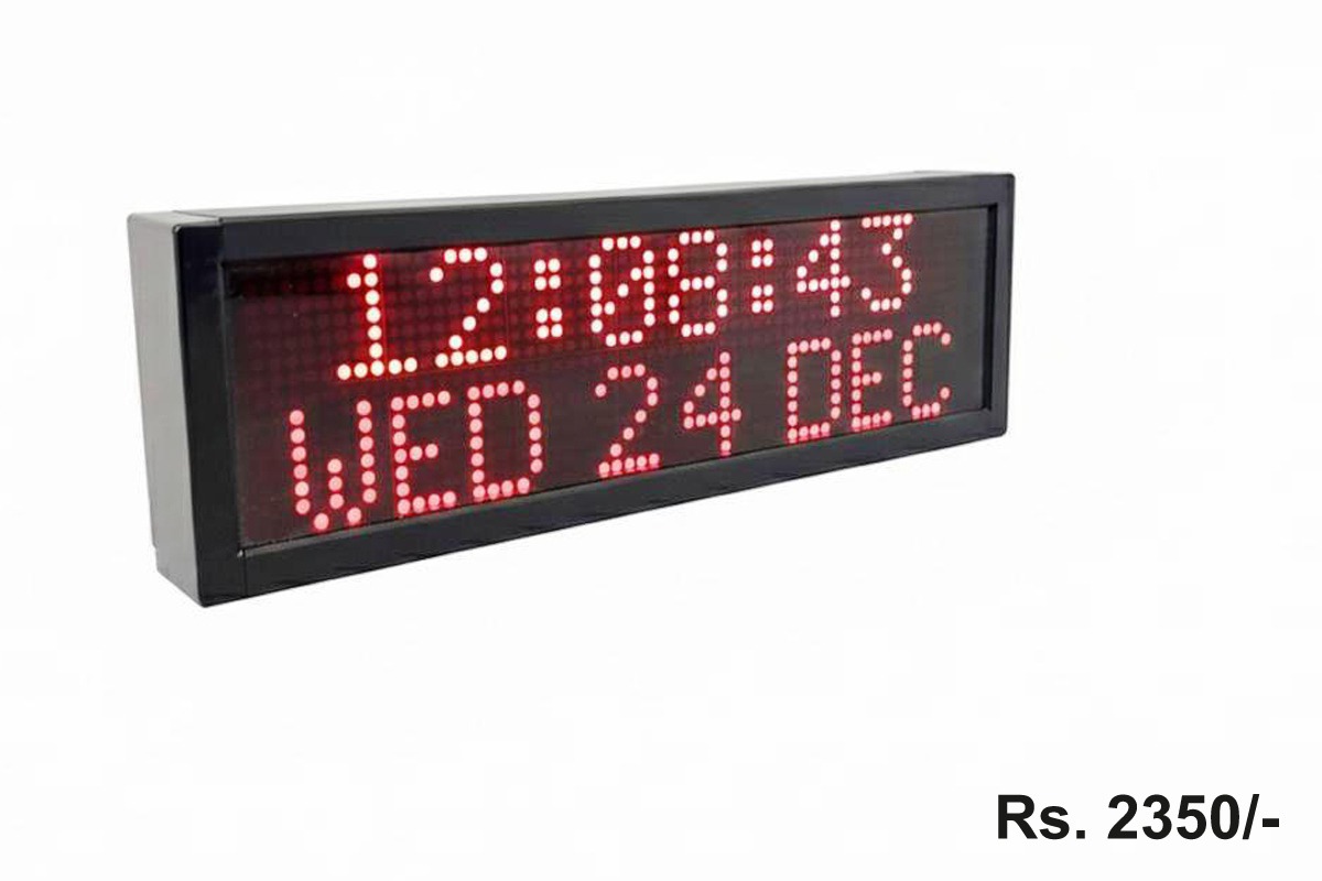 14x56 LED Dot Matrix Calendar Clock – Brim Clocks Chennai
