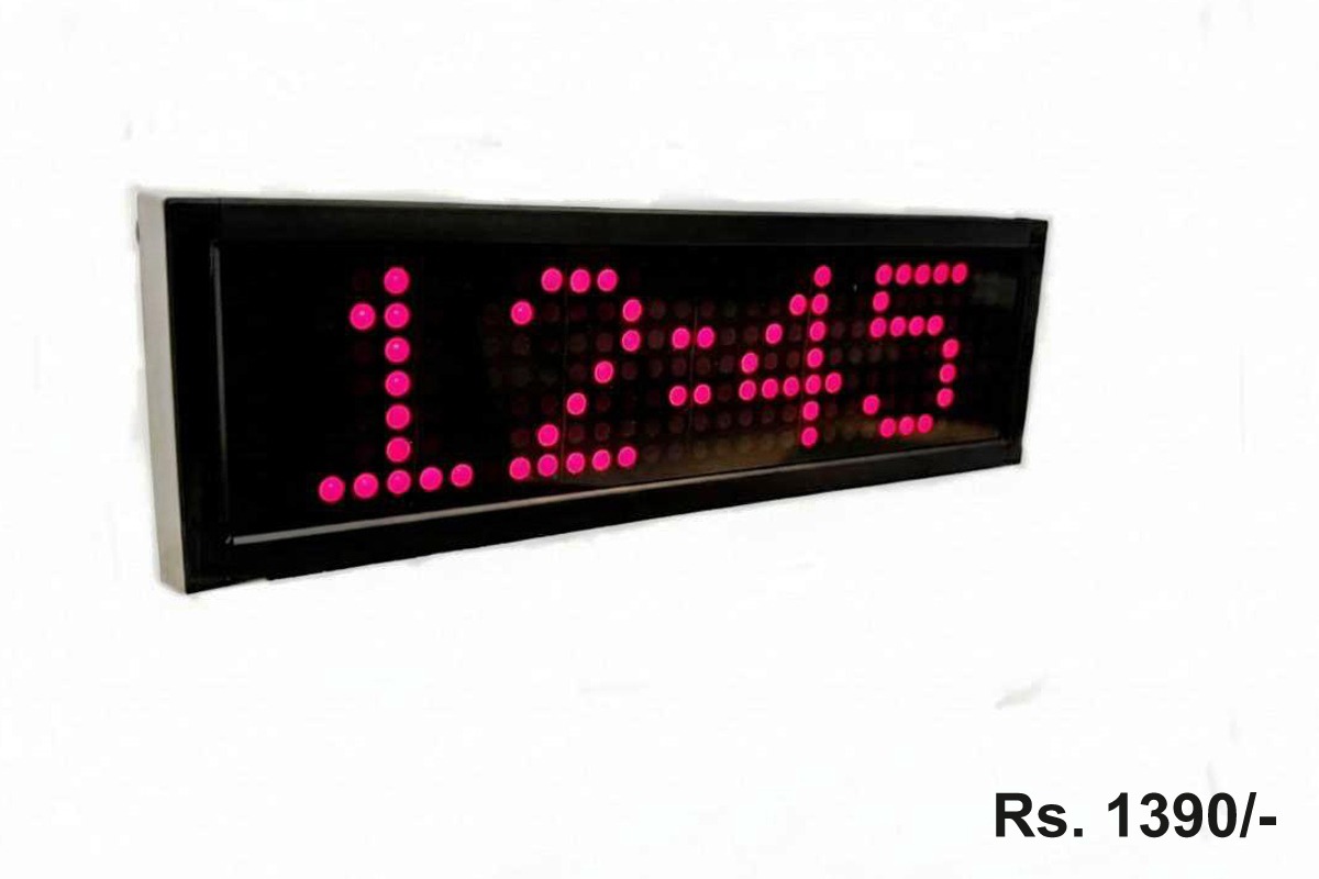 Dual Font Red Dot Matrix LED Clock – Brim Clocks Chennai