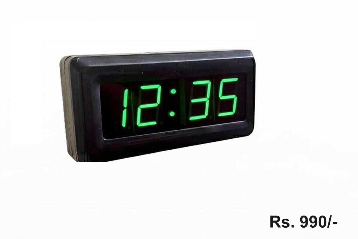 Mini LED Digital Clock (Green) – Brim Clocks Chennai